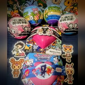 TOKIDOKI Collectible Mystery Pack Lot - 6 Blind Box Characters + Stickers + Art!